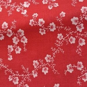 FABRIC 1.25 YARDS X 44"WIDE RED‎ AND WHITE FLORAL